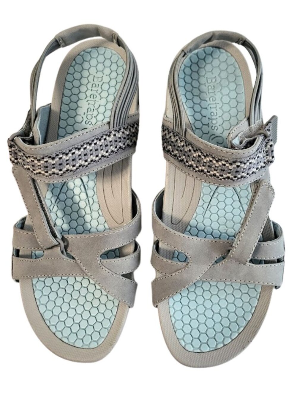 BARE TRAPS Light Blue & Gray Dalton Sandals - Women's 7.5